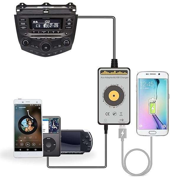 Yomikoo Yomikoo AUX Input Adapter with USB Charging for Honda Accord, Civic, CRV & More (2003-2012) - 2nd Gen Upgrade