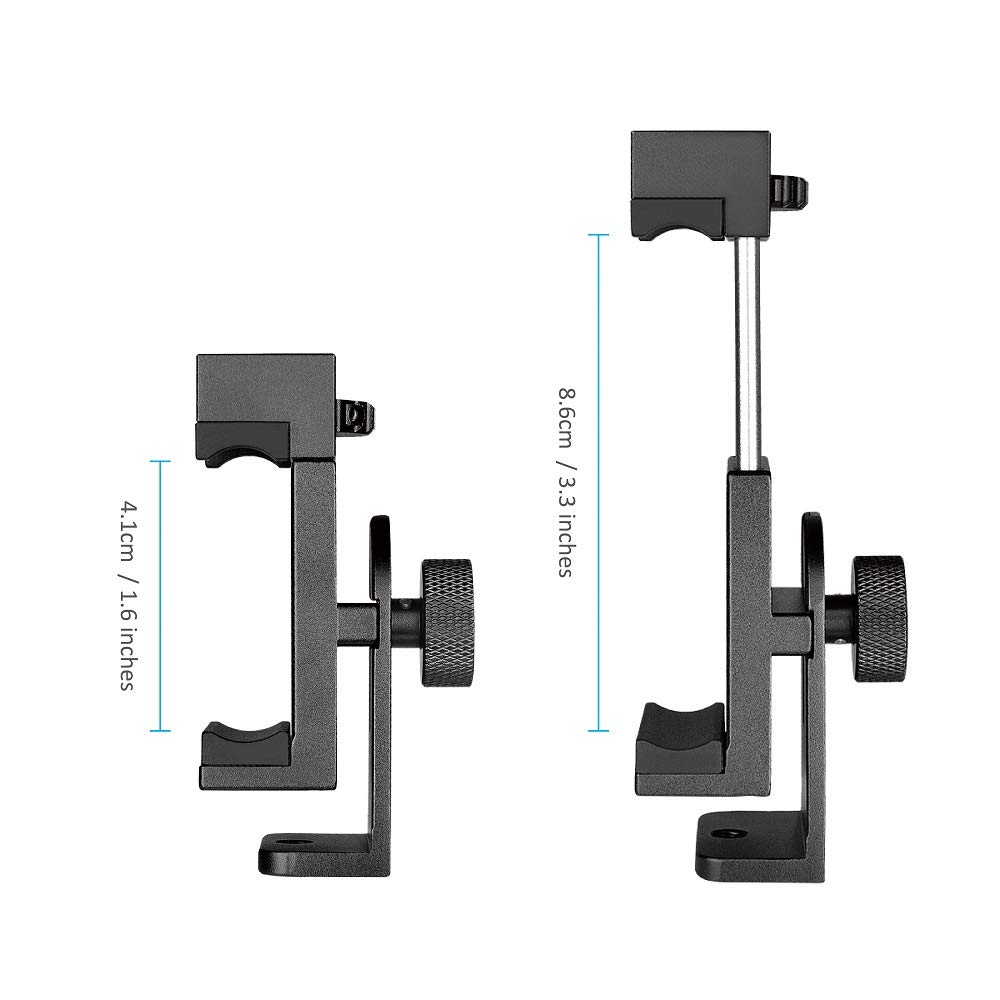 ANNSM Aluminum Smartphone Tripod Mount Adapter for Vertical Horizontal Shooting Compatible with iPhone Samsung LG Android Phones - View 2 of 6