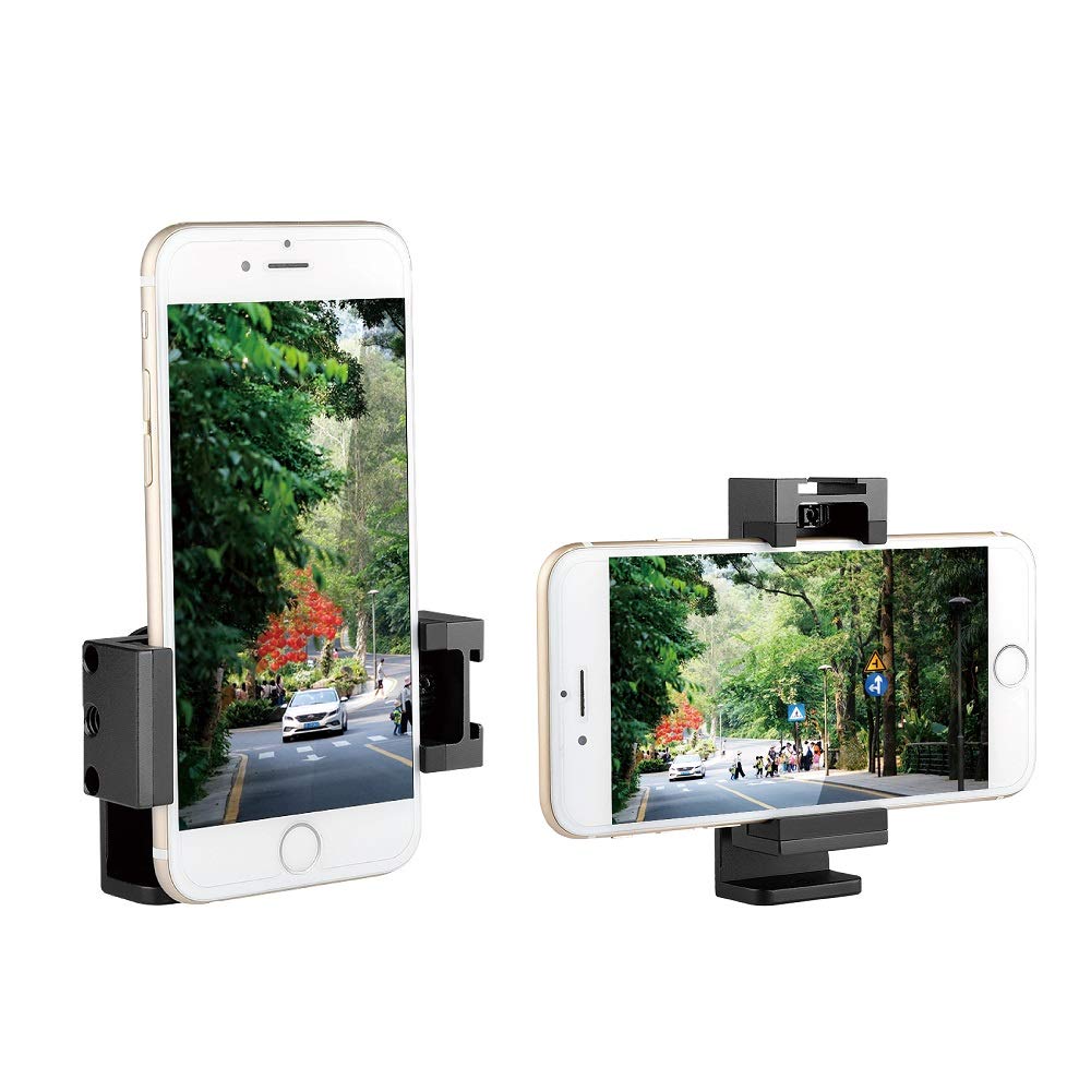 ANNSM Aluminum Smartphone Tripod Mount Adapter for Vertical Horizontal Shooting Compatible with iPhone Samsung LG Android Phones - View 3 of 6