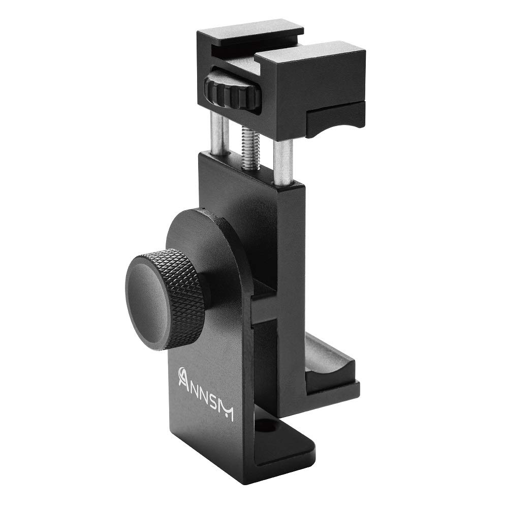 ANNSM Aluminum Smartphone Tripod Mount Adapter for Vertical Horizontal Shooting Compatible with iPhone Samsung LG Android Phones