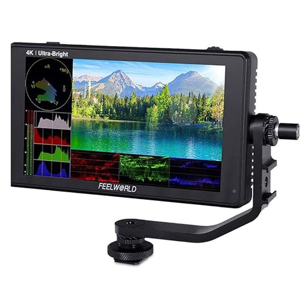 FEELWORLD FEELWORLD LUT6S 6 Inch Ultra Bright Touchscreen Field Monitor with HDR 3D Lut Waveform VectorScope 4K HDMI Input Output 1920X1080 IPS Panel