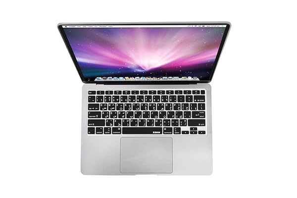 XSKN XSKN Arabic English Bilingual Black Silicone Keyboard Cover for 2020 MacBook Air 13 inch A2179 A2337 M1 US Version - View 4 of 9
