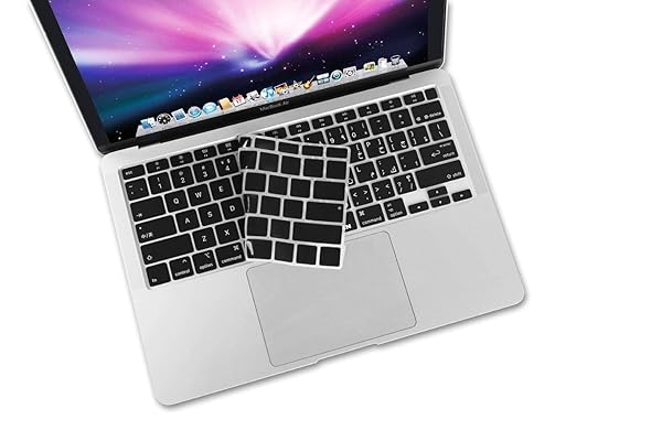 XSKN XSKN Arabic English Bilingual Black Silicone Keyboard Cover for 2020 MacBook Air 13 inch A2179 A2337 M1 US Version - View 8 of 9