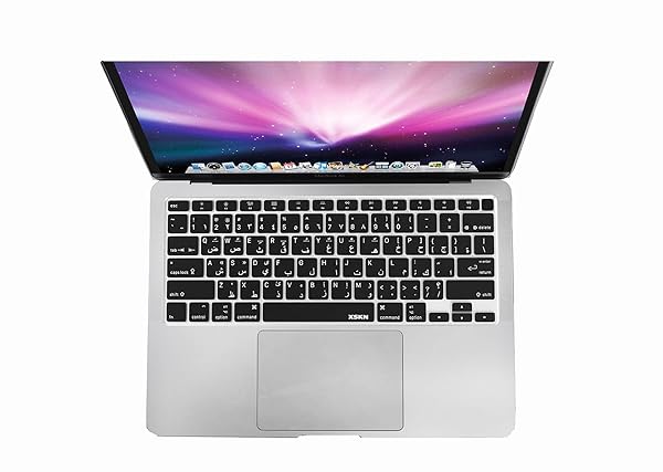 XSKN XSKN Arabic English Bilingual Black Silicone Keyboard Cover for 2020 MacBook Air 13 inch A2179 A2337 M1 US Version - View 9 of 9
