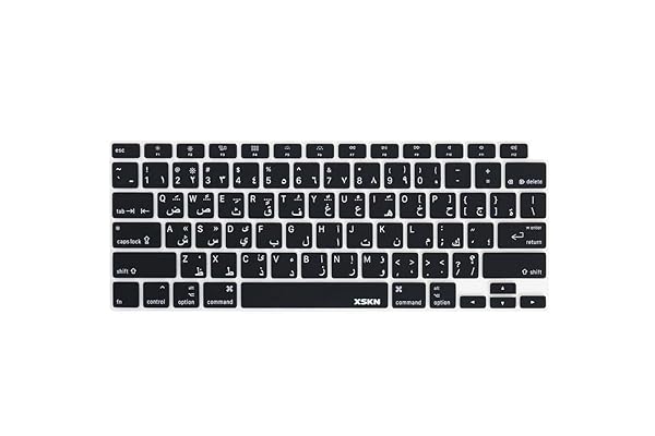 XSKN XSKN Arabic English Bilingual Black Silicone Keyboard Cover for 2020 MacBook Air 13 inch A2179 A2337 M1 US Version - View 2 of 9