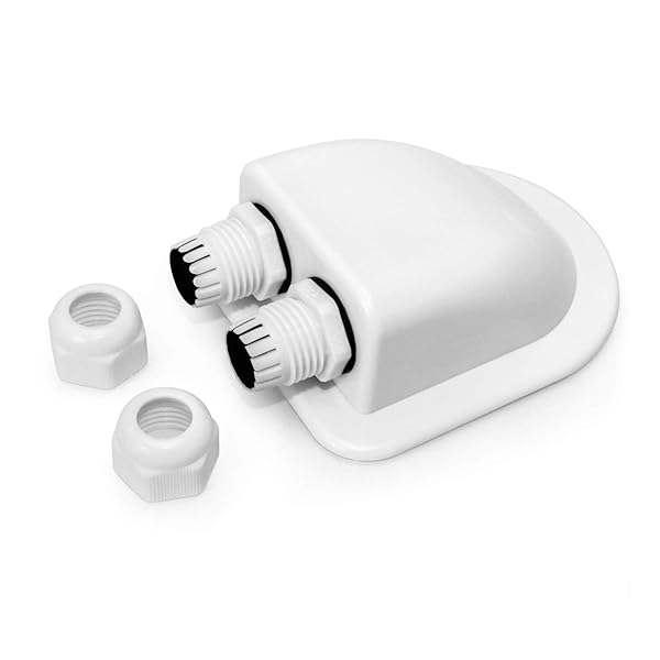 QWORK QWORK 2 Pcs IP68 Waterproof Solar Cable Entry Gland for RV, Caravan & Marine - Weather Resistant Dual Housing - View 4 of 7