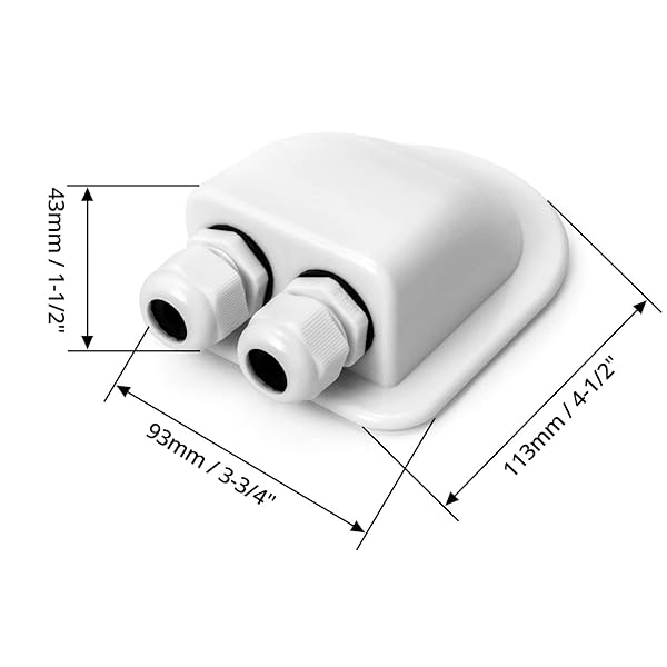QWORK QWORK 2 Pcs IP68 Waterproof Solar Cable Entry Gland for RV, Caravan & Marine - Weather Resistant Dual Housing - View 6 of 7