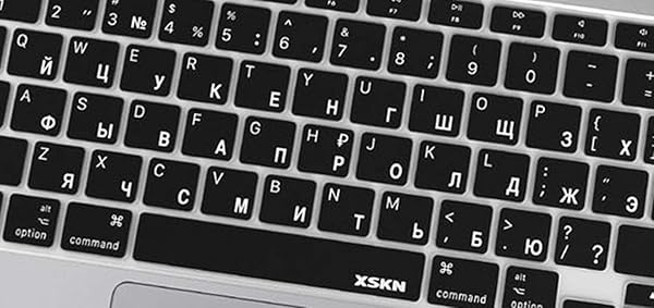 XSKN XSKN Bilingual Black Silicone Keyboard Cover for 2020 MacBook Air 13 inch A2179 with Touch ID US Version - View 5 of 7