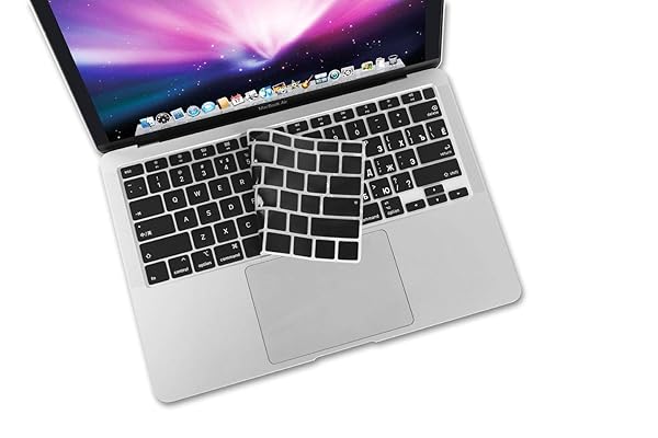 XSKN XSKN Bilingual Black Silicone Keyboard Cover for 2020 MacBook Air 13 inch A2179 with Touch ID US Version - View 7 of 7