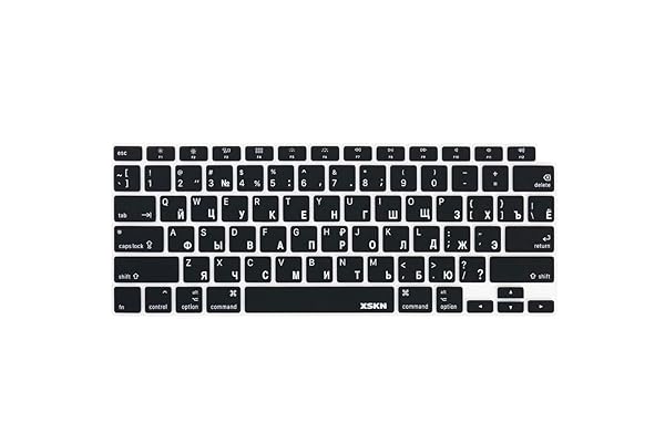 XSKN XSKN Bilingual Black Silicone Keyboard Cover for 2020 MacBook Air 13 inch A2179 with Touch ID US Version - View 2 of 7