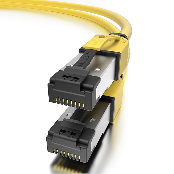LINKUP LINKUP 40Gbps Certified Cat8 Ethernet Patch Cable 3ft Double Shielded Future Proof LAN Wire Compatible with Cat7A Cat7 Cat6A Yellow