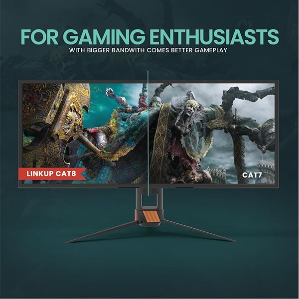 LINKUP LINKUP 40Gbps Certified Cat8 Ethernet Patch Cable 2000MHz Double Shielded Future Proof LAN Wires Compatible with Cat7A Cat7 Cat6A 1ft Yellow - View 9 of 10