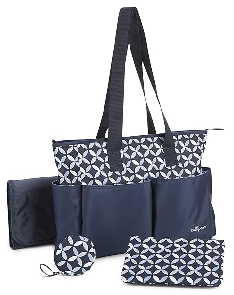 Baby Boom Baby Boom Ivy 4 Piece Tote Diaper Bag Set Navy One Size Stylish and Functional Baby Bag for Parents on the Go