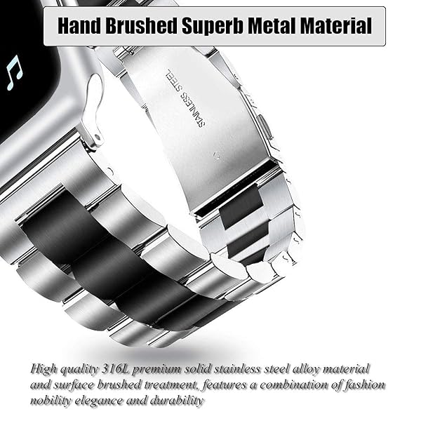 WorryFree Gadgets Stainless Steel Apple Watch Band for Series 5 4 3 2 1 Dressy Bracelet 38mm 42mm Fashion Jewelry Replacement Smart Watch Accessory - View 4 of 7
