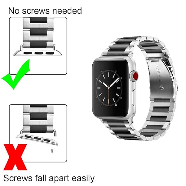 WorryFree Gadgets Stainless Steel Apple Watch Band for Series 5 4 3 2 1 Dressy Bracelet 38mm 42mm Fashion Jewelry Replacement Smart Watch Accessory - View 5 of 7