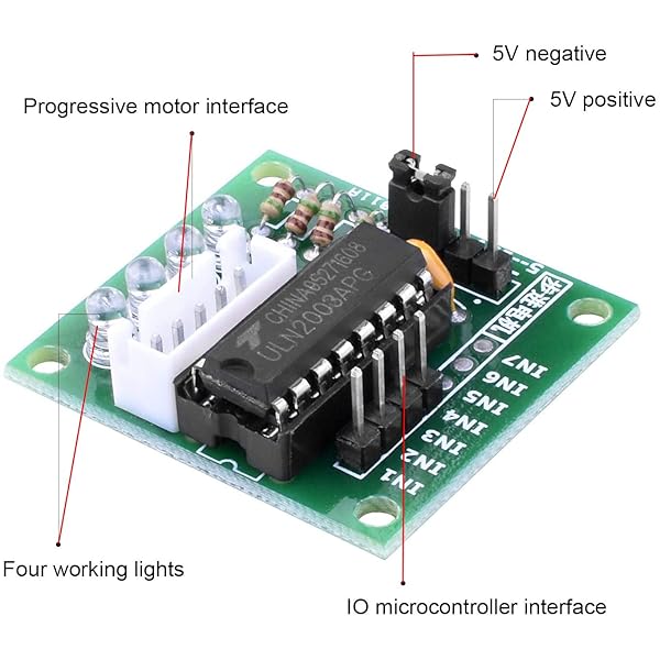 DaFuRui DaFuRui 5Pack 28BYJ-48 Stepper Motor with ULN2003 Driver Board for Arduino Projects - View 2 of 7