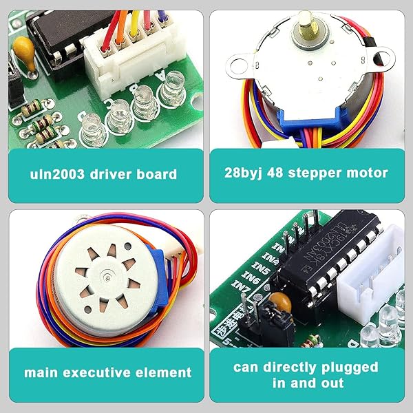 DaFuRui DaFuRui 5Pack 28BYJ-48 Stepper Motor with ULN2003 Driver Board for Arduino Projects - View 3 of 7