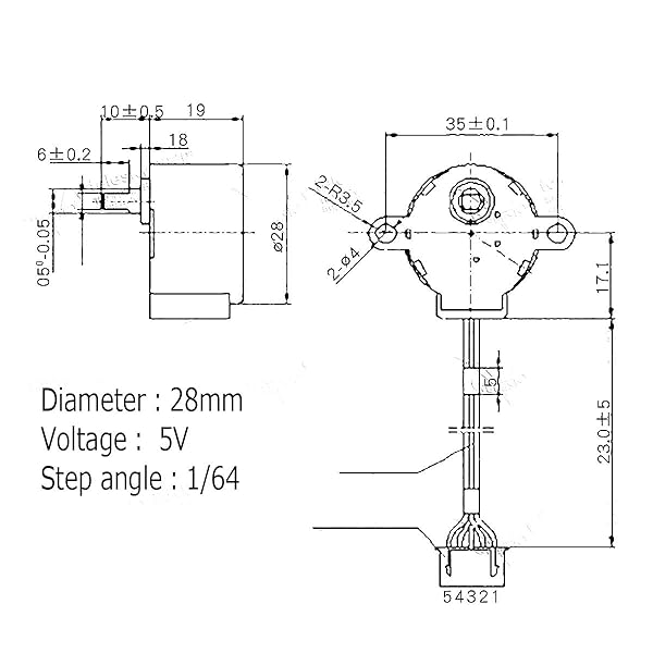 DaFuRui DaFuRui 5Pack 28BYJ-48 Stepper Motor with ULN2003 Driver Board for Arduino Projects - View 7 of 7