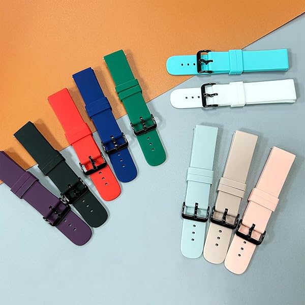Chofit Chofit 10 Pack Silicone Bands for Amazfit Active 2 GTR mini GTS 2 3 4 Bip 3 3 Pro Bip U U Pro 20MM Replacement Watch Straps - View 6 of 8