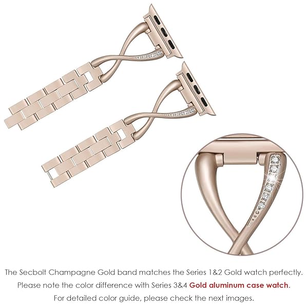 WorryFree Gadgets Worryfree Gadgets Stainless Steel Apple Watch Band Dressy Bracelet Compatible with Series Ultra 8 7 6 SE 5 4 3 2 1 38mm 40mm 41mm 42mm 44mm 45mm 49mm - View 4 of 6