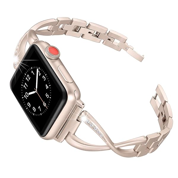 WorryFree Gadgets Worryfree Gadgets Stainless Steel Apple Watch Band Dressy Bracelet Compatible with Series Ultra 8 7 6 SE 5 4 3 2 1 38mm 40mm 41mm 42mm 44mm 45mm 49mm