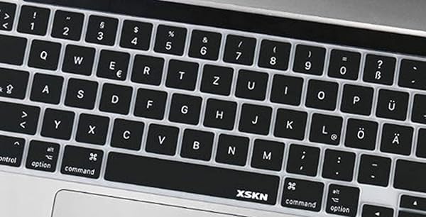 XSKN XSKN German Language Black Silicone Keyboard Cover for 2019 MacBook Pro 16 inch A2141 and 2020 MacBook Pro 13.3 inch A2251 A2289 A2338 M1 - View 6 of 8