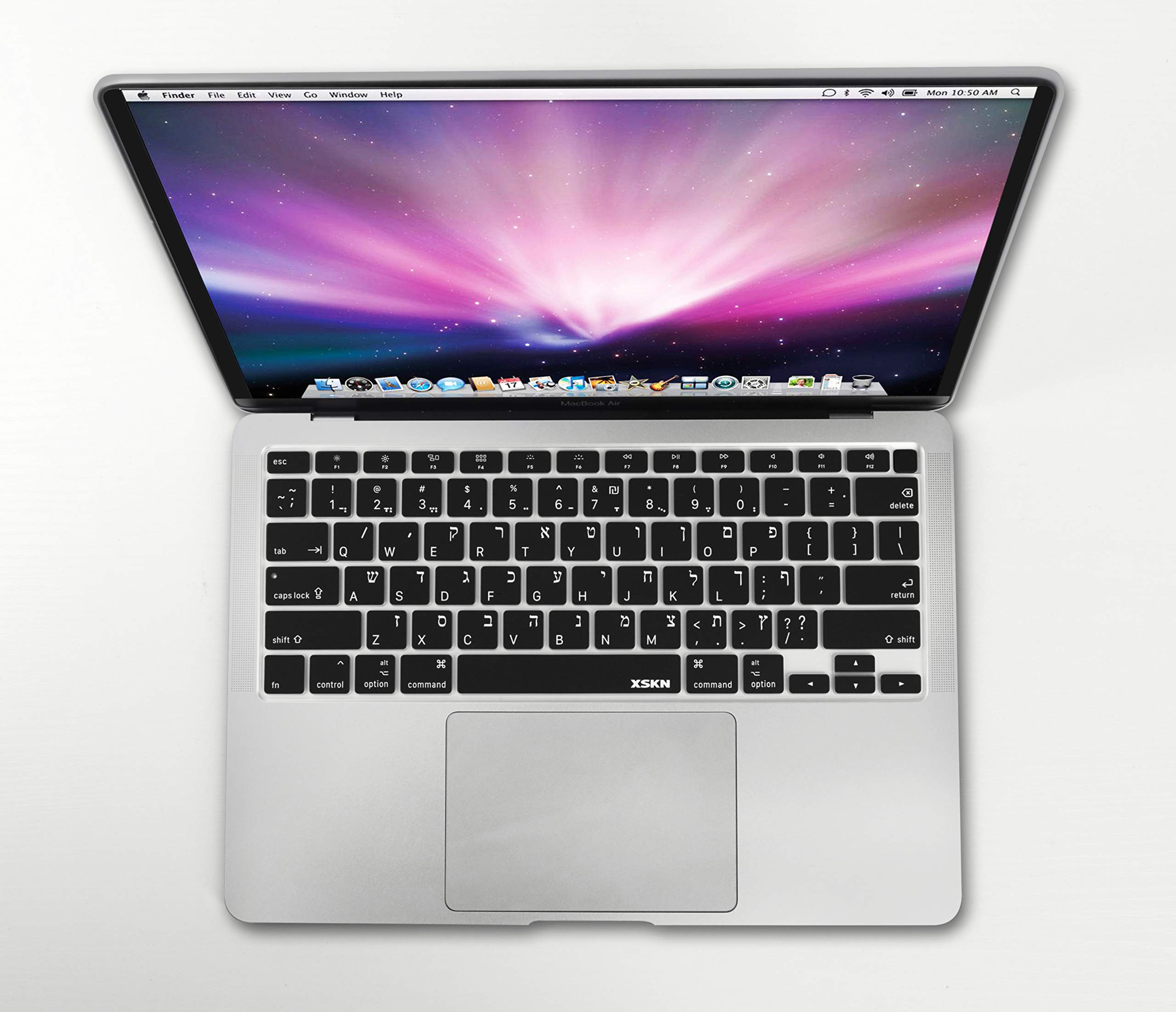 XSKN Hebrew English Silicone Keyboard Cover for 2020 MacBook Air 13.3 inch A2179 A2337 Touch ID Retina Display - View 2 of 7