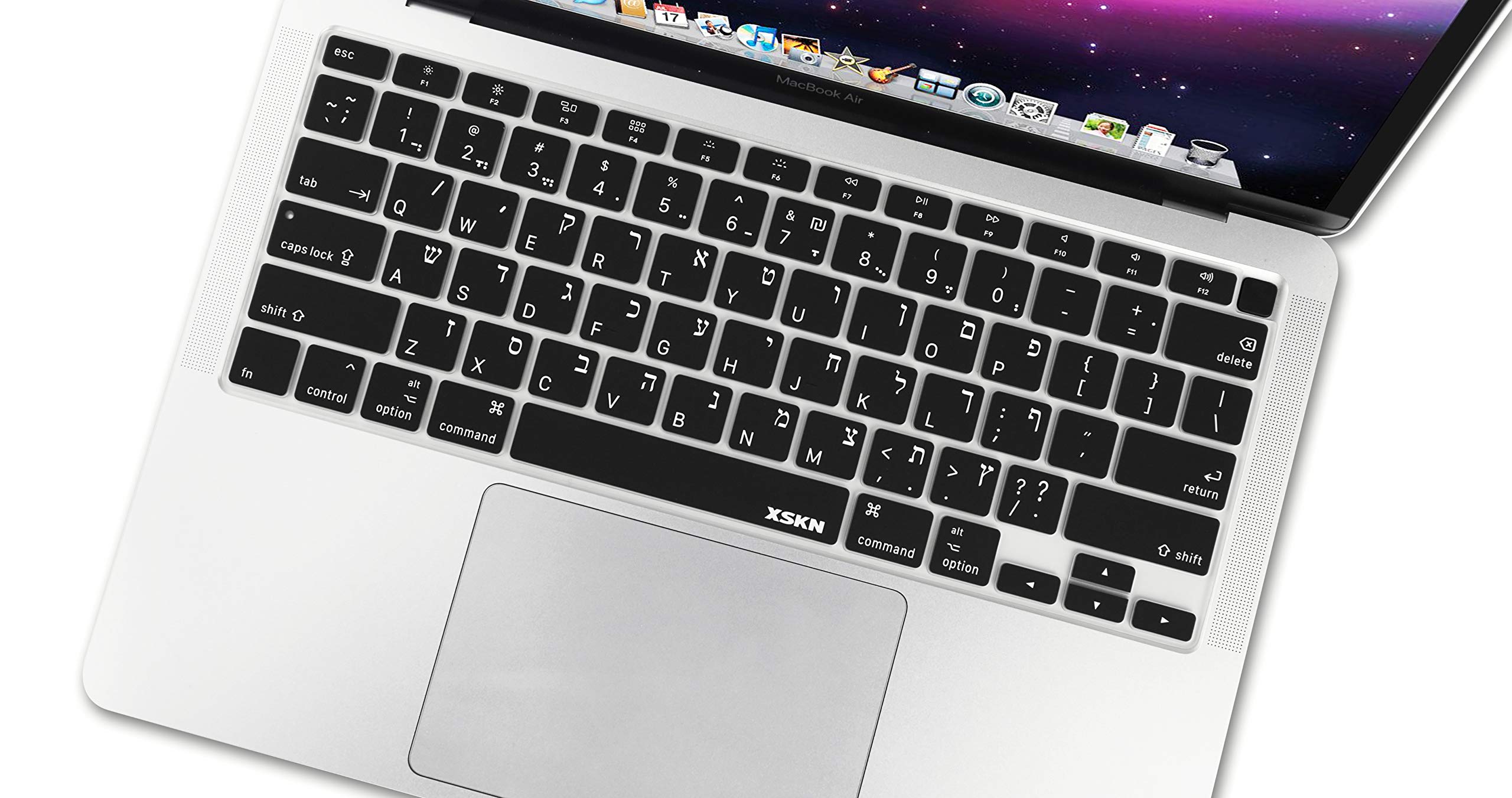 XSKN Hebrew English Silicone Keyboard Cover for 2020 MacBook Air 13.3 inch A2179 A2337 Touch ID Retina Display - View 6 of 7