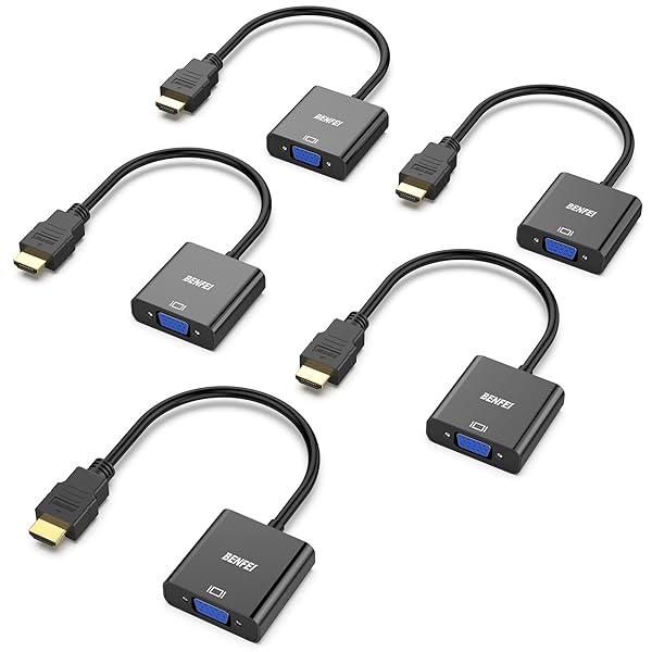 BENFEI BENFEI HDMI to VGA Adapter 5 Pack - Gold-Plated Male to Female for PC, Laptop, Projector & More - View 2 of 8