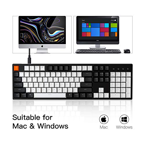 Keychron Keychron C2 Wired Mechanical Gaming Keyboard: 104 Keys, Gateron Brown Switch, White LED, Mac Layout, USB-C for Windows & Mac - View 4 of 10