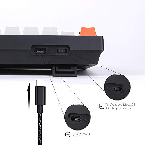 Keychron Keychron C2 Wired Mechanical Gaming Keyboard: 104 Keys, Gateron Brown Switch, White LED, Mac Layout, USB-C for Windows & Mac - View 6 of 10