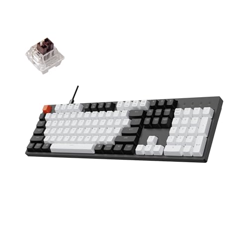 Keychron Keychron C2 Wired Mechanical Gaming Keyboard: 104 Keys, Gateron Brown Switch, White LED, Mac Layout, USB-C for Windows & Mac - View 2 of 10