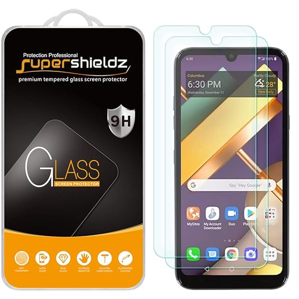 Supershieldz Supershieldz 2 Pack Tempered Glass Screen Protector for LG Premier Pro Plus L455DL Anti Scratch Bubble Free