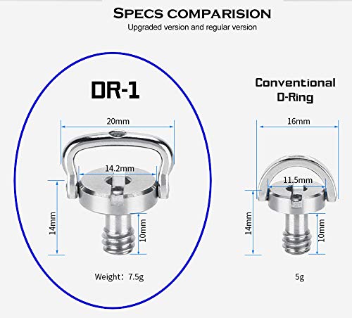 LEOFOTO Leofoto Torque Master 5 Pack 1/4 Inch D Ring Comfort Wide Handle SS Screw for Tripod QR Plate Stainless Steel - View 3 of 5