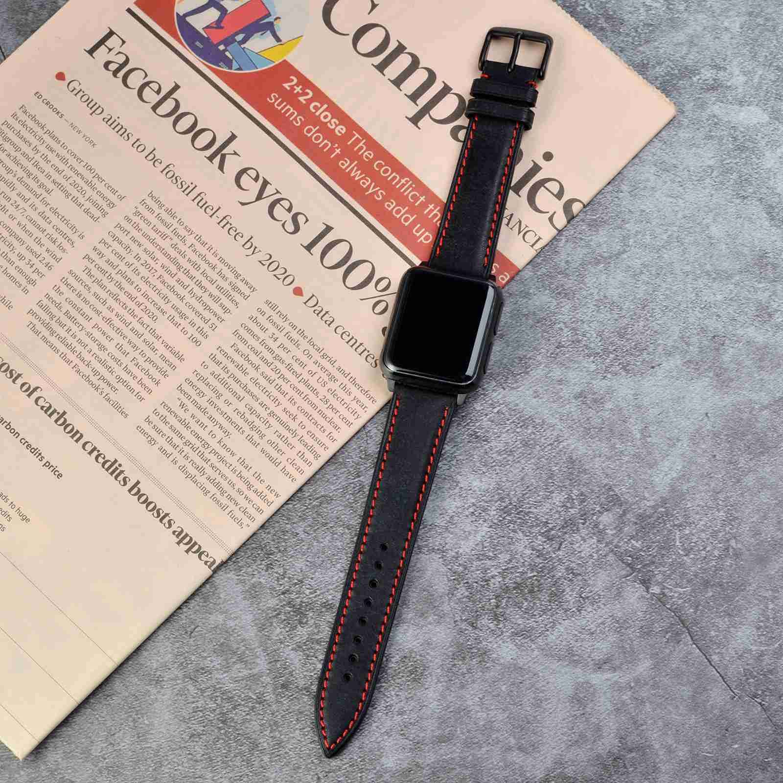 WOCCI WOCCI 20mm Nubuck Leather Watch Band Black Stainless Steel Buckle Replacement Strap for Stylish Timepieces - View 5 of 8