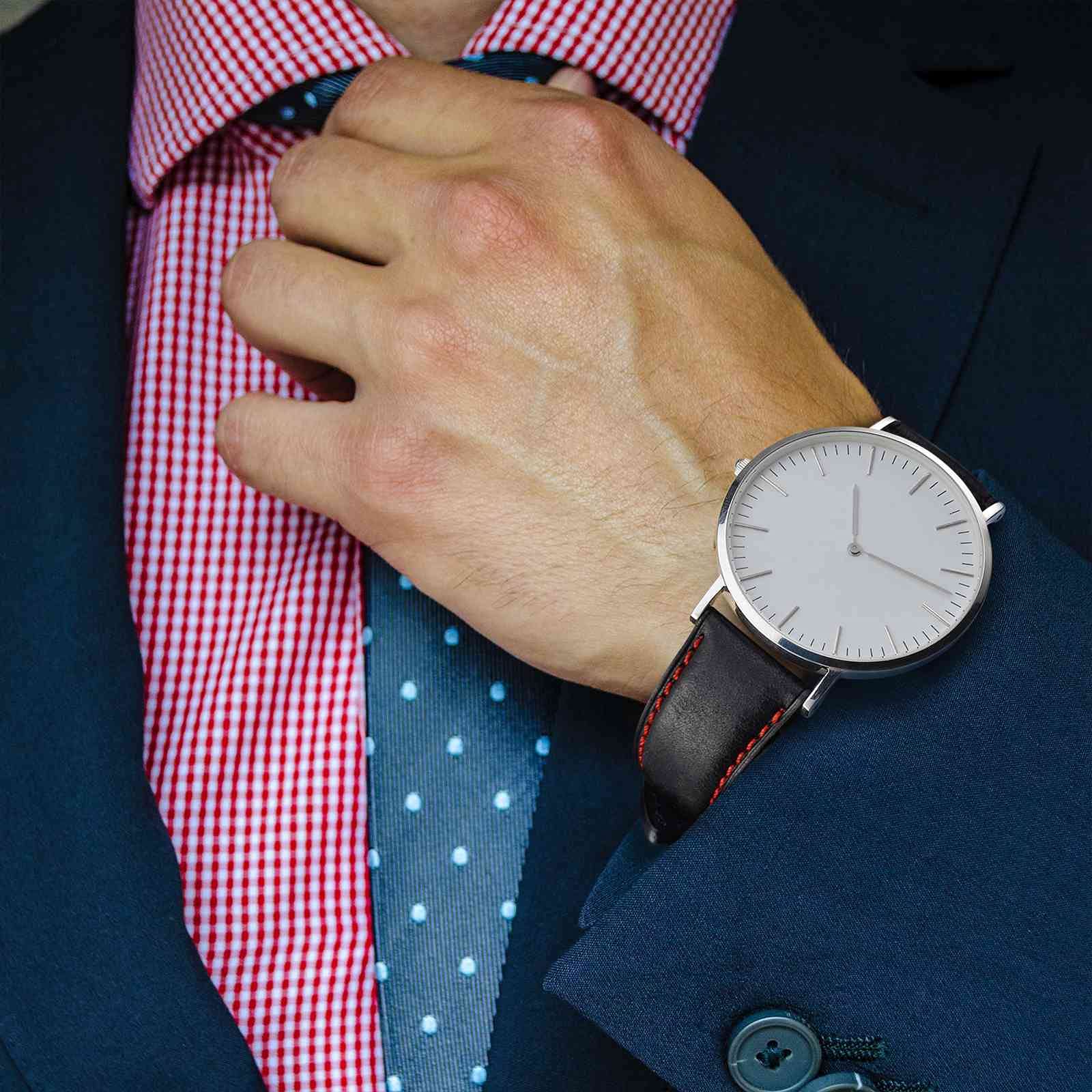 WOCCI WOCCI 20mm Nubuck Leather Watch Band Black Stainless Steel Buckle Replacement Strap for Stylish Timepieces - View 6 of 8