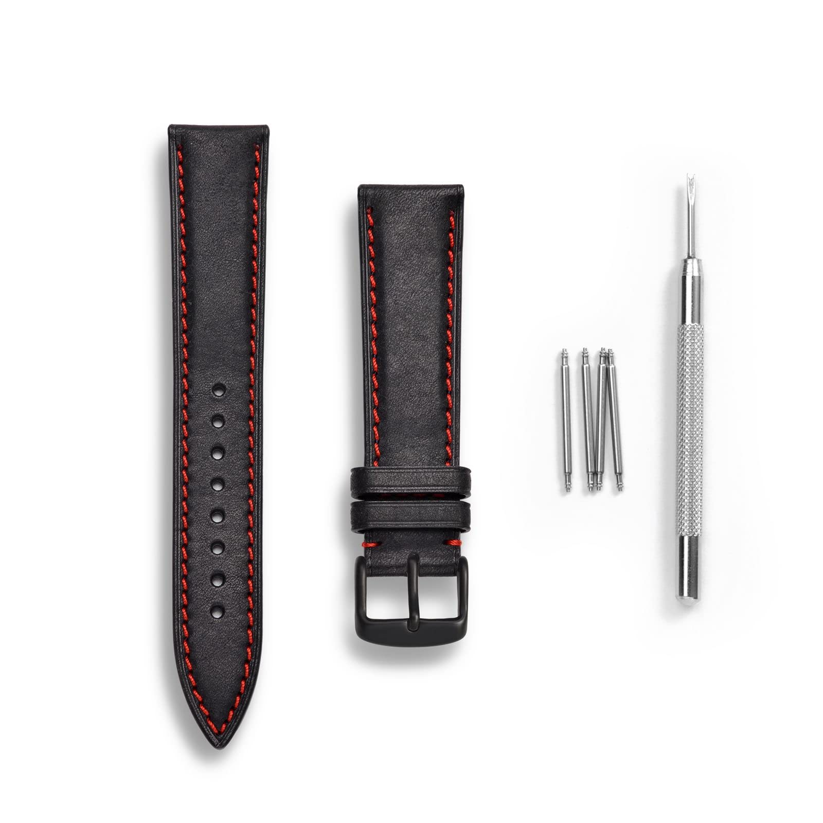 WOCCI 20mm Olive Green Nubuck Leather Watch Band with Golden Stainless Steel Buckle Replacement Strap - View 3 of 8