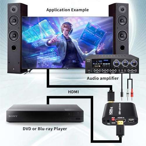 BolAAzuL BolAAzuL HDMI 1.4 Audio Extractor Splitter: 4K/30Hz HDMI to Toslink & Coaxial Converter - View 3 of 8