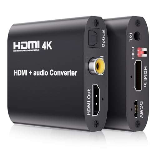 BolAAzuL BolAAzuL HDMI 1.4 Audio Extractor Splitter: 4K/30Hz HDMI to Toslink & Coaxial Converter