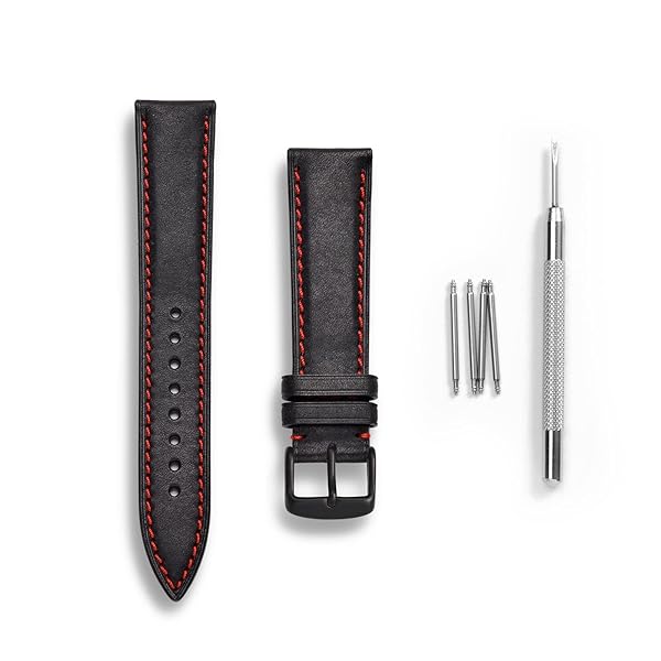 WOCCI WOCCI 22mm Nubuck Leather Watch Band Black Stainless Steel Buckle Replacement Strap for Stylish Timepieces - View 4 of 9