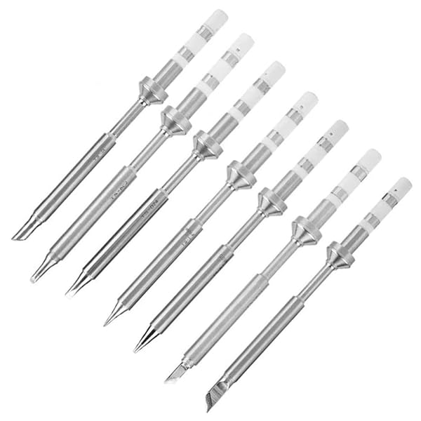 CfoPiryx 7 Types Mini Stainless Steel Soldering Iron Tips for TS100 - Easy Install Replacement Parts for Electricians