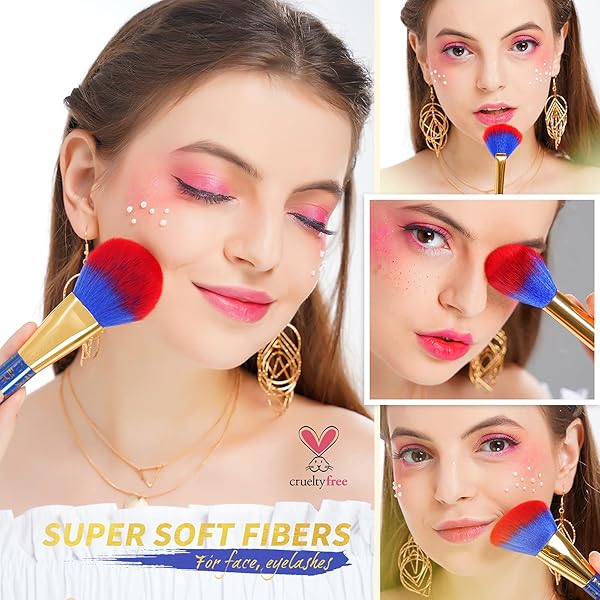 docolor Docolor 19Pcs Makeup Brush Set Premium Synthetic Kabuki Foundation Blush Concealer Eye Shadow Blending Kit Ancient Egyptian Series - View 5 of 10