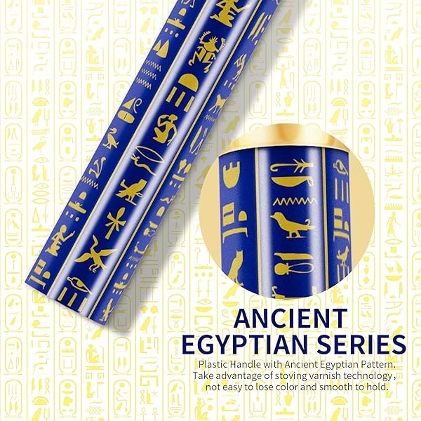 docolor Docolor 19Pcs Makeup Brush Set Premium Synthetic Kabuki Foundation Blush Concealer Eye Shadow Blending Kit Ancient Egyptian Series - View 8 of 10