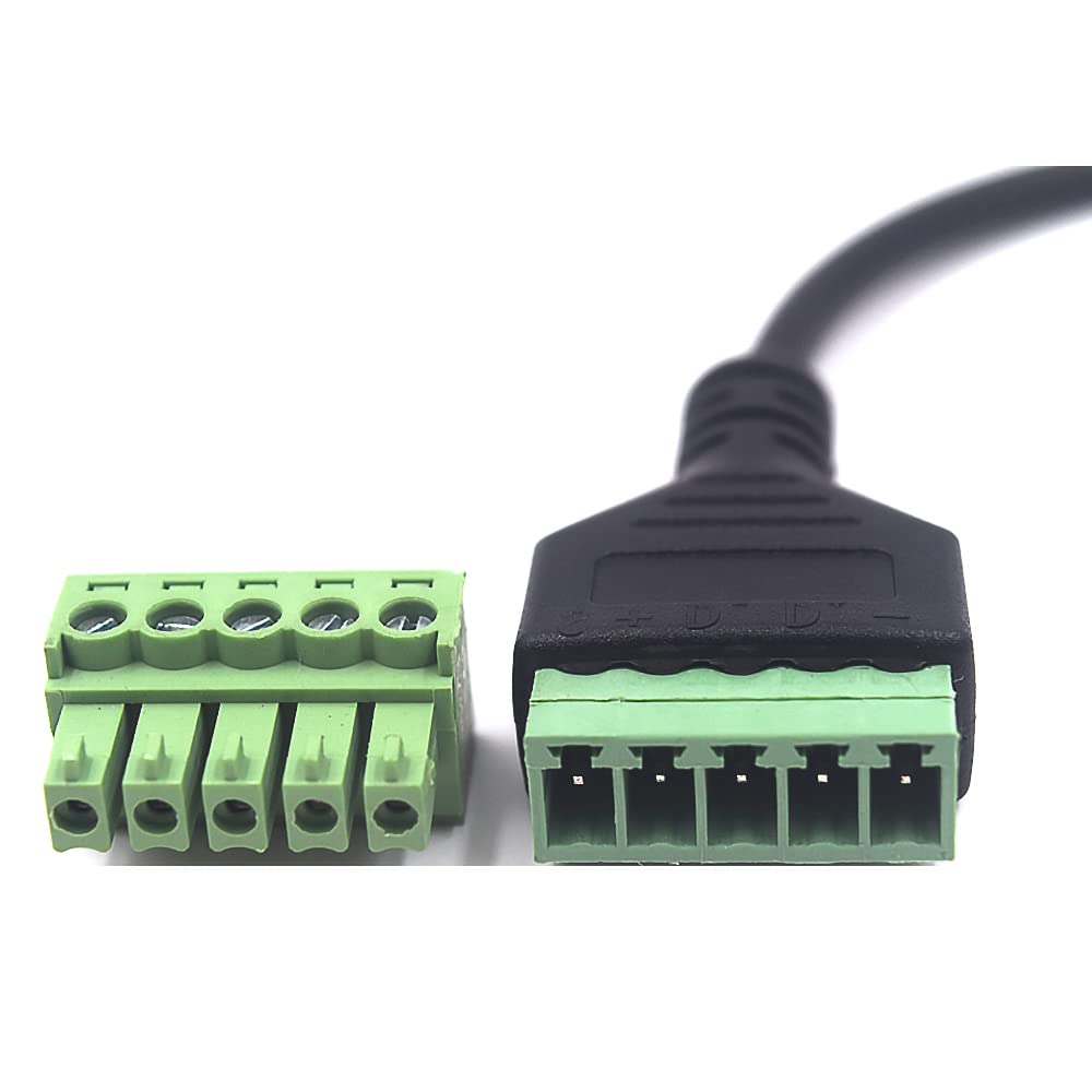 Kework Kework 12 Inch Mini USB Male to 5 Pin Screw Terminal Female Adapter Connector Extension Cable - View 4 of 4