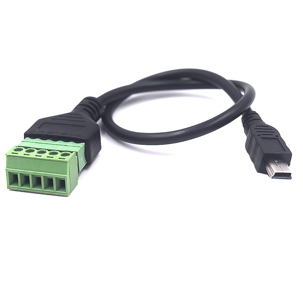 Kework Kework 12 Inch Mini USB Male to 5 Pin Screw Terminal Female Adapter Connector Extension Cable