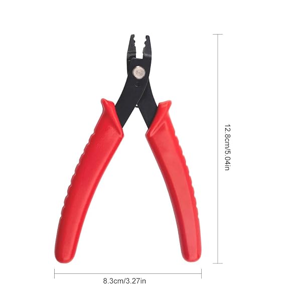 PH PandaHall Pandahall Red Steel Micro Tube Beads Crimper Pliers Wire Cutter Jewelry Making Tools 5x3.2 Inch Set - View 5 of 7