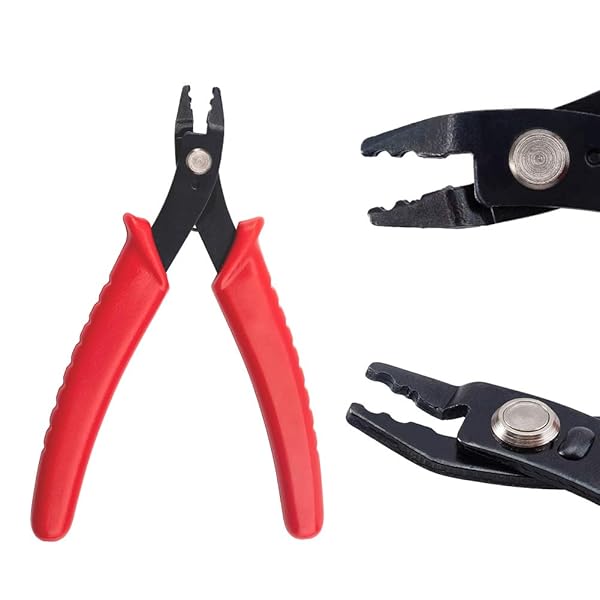 PH PandaHall Pandahall Red Steel Micro Tube Beads Crimper Pliers Wire Cutter Jewelry Making Tools 5x3.2 Inch Set - View 6 of 7