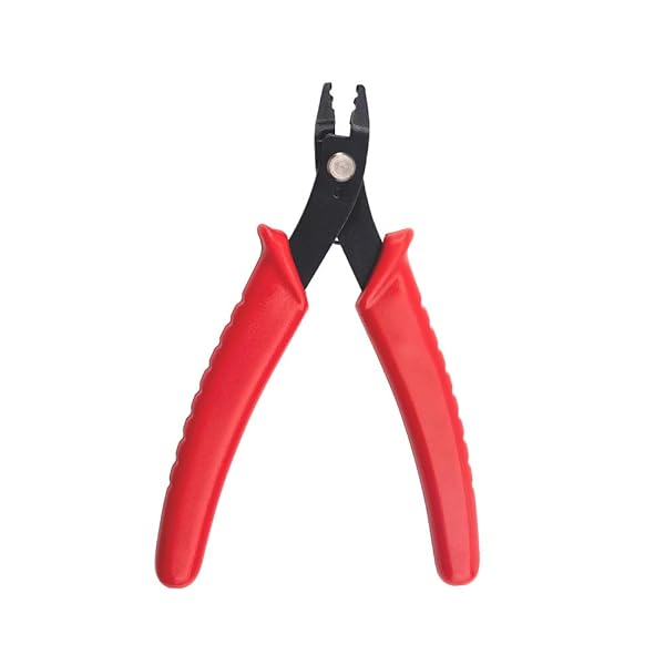 Pandahall Red Steel Micro Tube Beads Crimper Pliers Wire Cutter Jewelry Making Tools 5x3.2 Inch Set