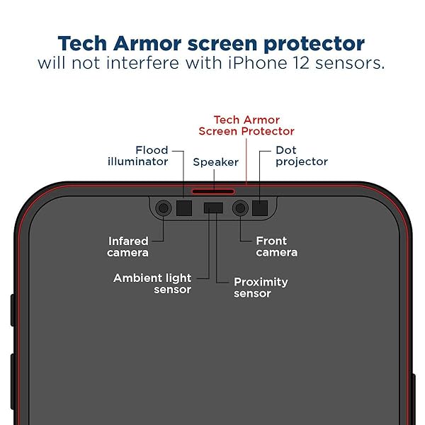 Tech Armor Tech Armor Screen Protector for iPhone 12 and 12 Pro 6.1 Inch HD Clear Film Ultimate Display Protection Easy Installation Premium Quality 4 Pack - View 6 of 8