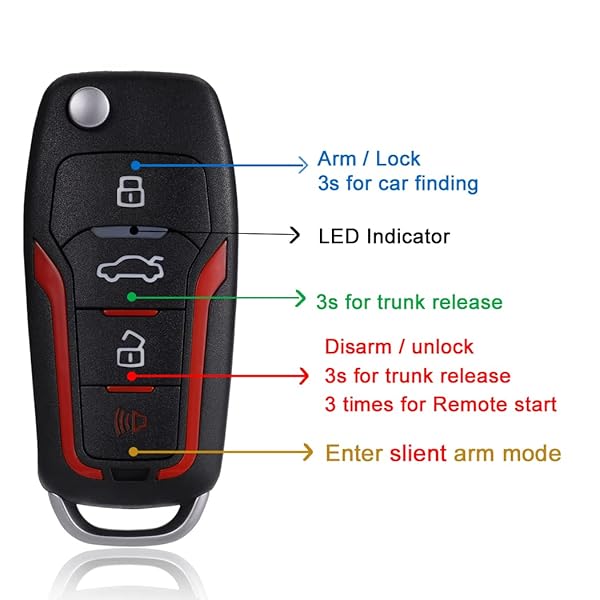 BANVIE BANVIE Car Keyless Entry Security Alarm System Remote Engine Starter Push to Start Stop Ignition Kit Button - View 8 of 9